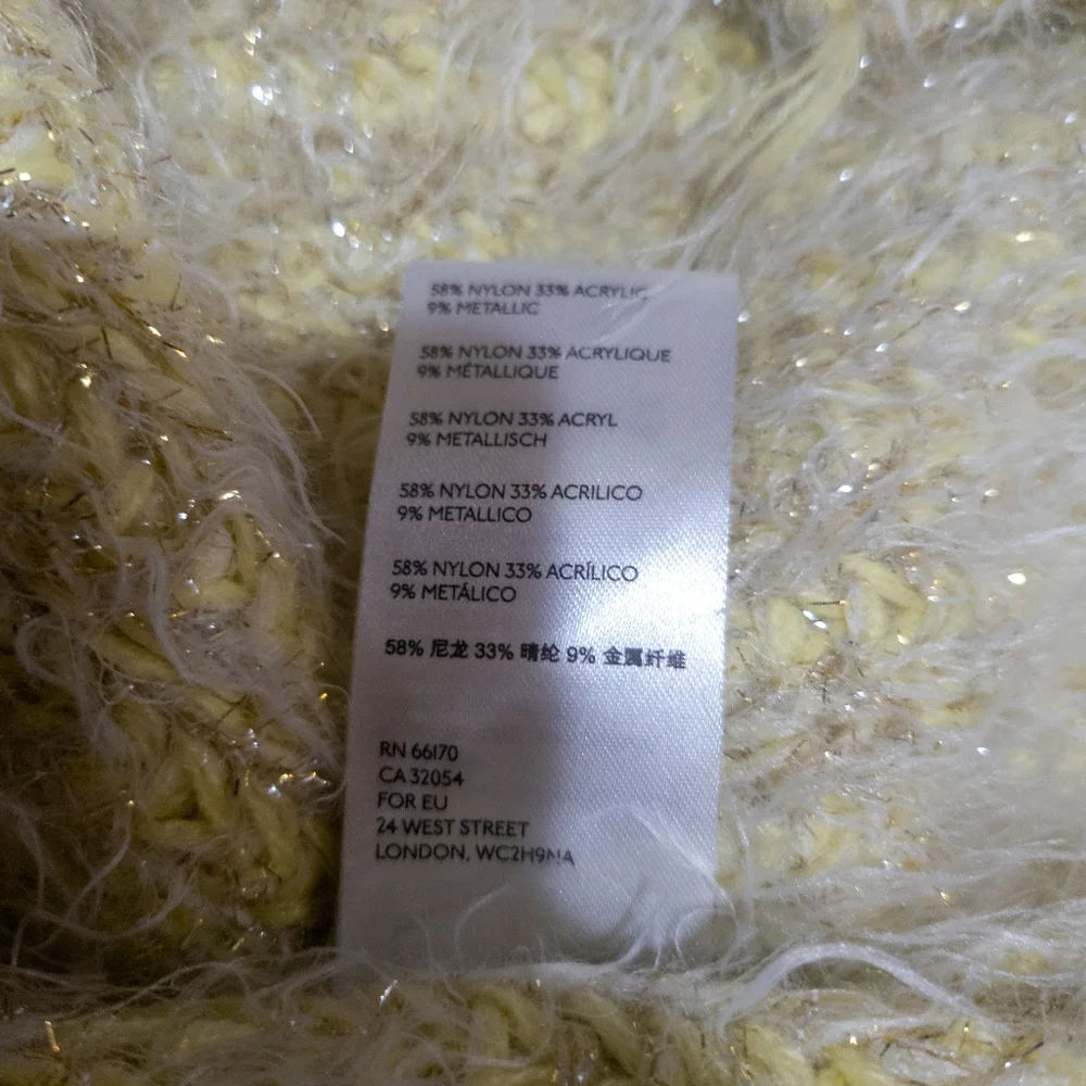 Anthropologie Larkin Yellow Shimmer Tie Front Cardigan -XS - Picture 8 of 8